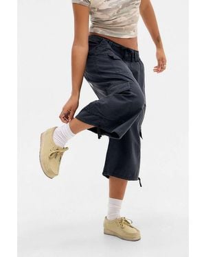 BDG Detroit Crop Baggy Cargo Trousers - Blue