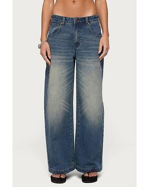Edikted Sabira Low Rise Baggy Jeans - Blue