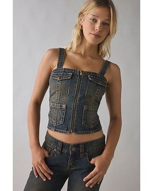 Abrand Jeans Hillary Utility Denim Corset Top - Multicolor