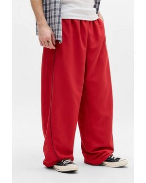 iets frans... Red & Ecru Microfibre Track Trousers