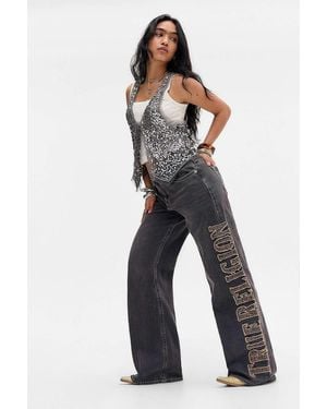 TRUE RELIGION Black Bobbi Baggy Applique Jeans - Blue
