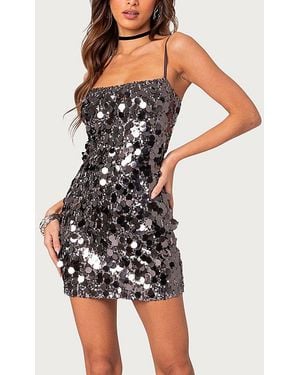 Edikted Bring The Sparkle Sequin Mini Dress - Black