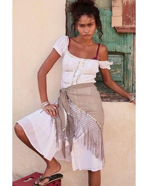 Out From Under Shell Button Sarong - Brown
