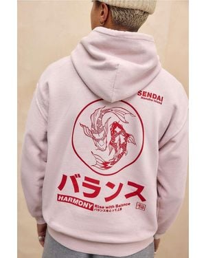 Urban Outfitters Uo Pink Koi Fish Hoodie