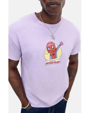 Urban Outfitters Uo Purple Spiderman Hi Graphic Tee