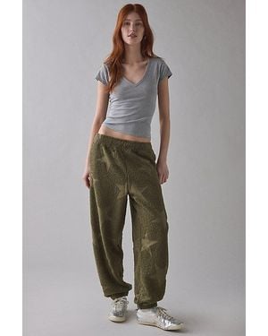 Out From Under Try Me Piled Fleece Slim Jogger Sweatpant - Green