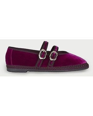 Flabelus Claire Double Strap Mary Jane Shoe - Purple