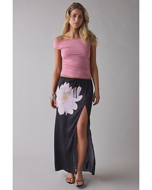 Kimchi Blue Evie Bold Floral Satin Slip Maxi Skirt - Multicolor
