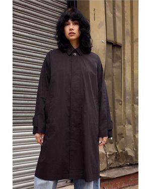 BDG Car Trench Coat Jacket - Black