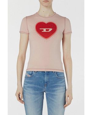 DIESEL T-Uncuties-Long-S5 Embellished Graphic Baby Tee - Blue