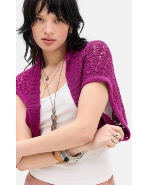 Urban Outfitters Uo Stitchy Bolero - Pink