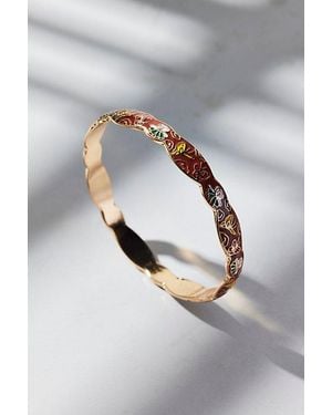Urban Outfitters Scallop Patterned Metal Bangle Bracelet - Grey