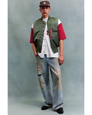 Alpha Industries Green Ma-1 Vintage Bomber Jacket Vest