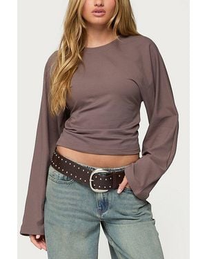 Edikted Charlisa Cinched Waist Top - Brown