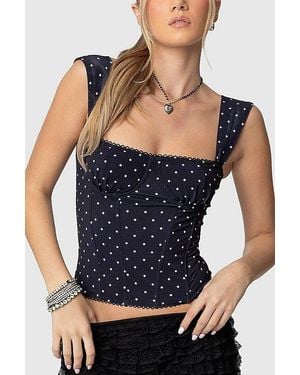 Edikted Marcella Wide Strap Mesh Corset - Blue