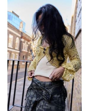 BDG Palma Knit Cardigan - Yellow