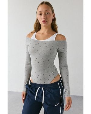 Out From Under Bec Cut It Out Layered Bodysuit - Gray