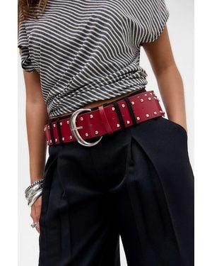 Urban Outfitters Uo Red Studded Belt - Multicolour