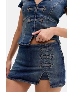 BDG Yara Denim Skirt - White