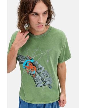 Urban Outfitters Uo Spiderman Web Graphic Tee - Green