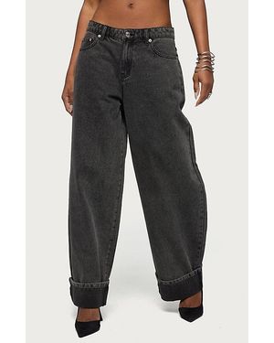 Edikted Kella Low Rise Baggy Jeans - Black