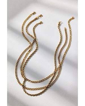 Urban Outfitters Essential Waterproof Trio Layering Chain Necklace - White