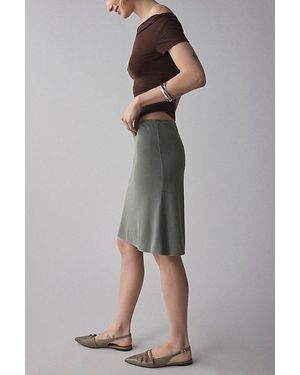 Kimchi Blue Georgiana Knee-Length Slip Midi Skirt - Gray