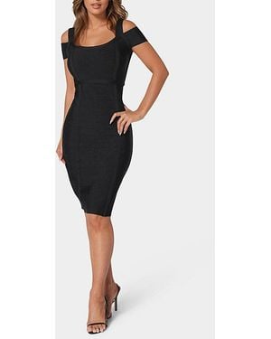 Bebe Slim Midi Bandage Dress - Black