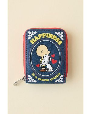 Whatever Makes You Happy Whatever! Makes You Happy Peanuts Happiness Is A Warm Puppy Denim Accordion Wallet - Blue