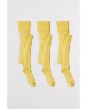 LECHERY Lechery 3-Pack Lustrous Shiny 40 Denier Semi-Opaque Tights - Yellow