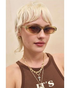 Urban Outfitters Uo Indi Mini Ovals Sunglasses - Natural