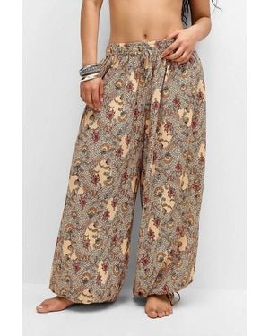 Out From Under Printed Balloon Trousers Xs At Urban Outfitters - Brown