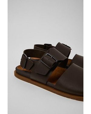 Camper Lluc Leather 2-Strap Sandal - Black