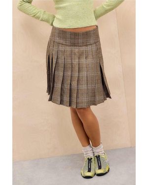 Silence + Noise Silence + Noise Riya Tailored Pleated Skirt - Natural