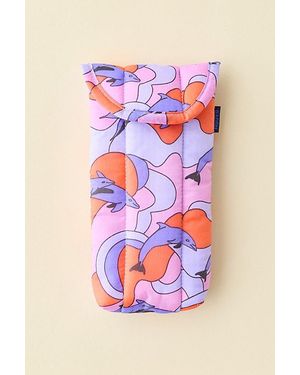 BAGGU Puffy Printed Glasses Sleeve - Pink