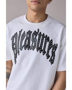 Pleasures Twitch Studded Logo Crew Neck Sweatshirt - White