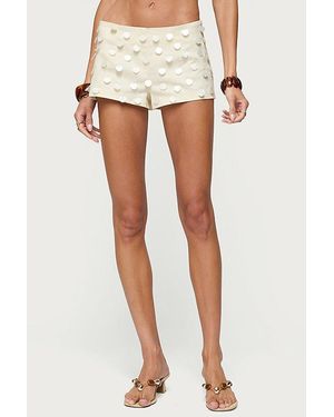 Edikted Arielle Iridescent Shorts - Natural