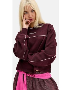 iets frans... Open Hem Sweatshirt - Red