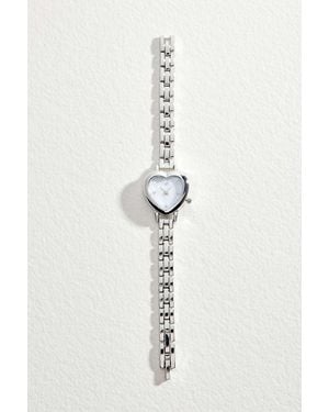 Urban Outfitters Uo Heart Link Watch - White