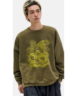 Urban Outfitters Uo Green Garuda Dragon Sweatshirt