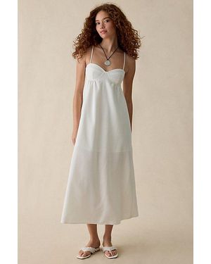 BDG Salt Air Linen Blend Trapeze Maxi Dress - Natural