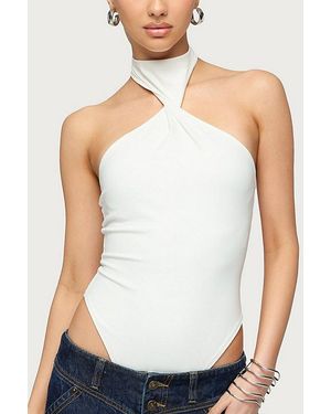 Edikted Jimana Halter Neck Bodysuit - White