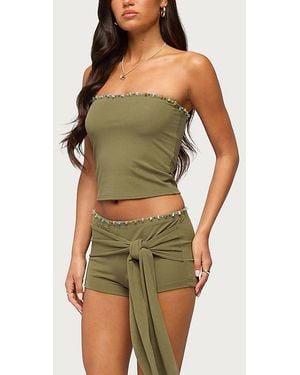 Edikted Monroah Bead Strapless Top - Green