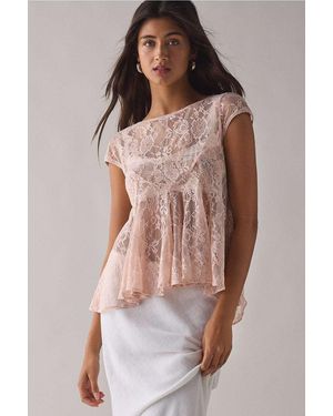 Kimchi Blue Eclipse Lace Top - Pink