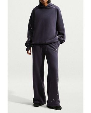 Nike Studio Fleece Midweight Oversized Hoodie Sweatshirt - Blue