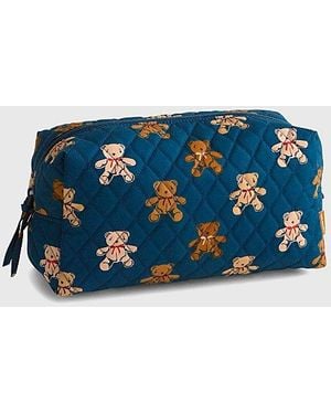 Vera Bradley Quilted Cotton Large Makeup Bag - Blue