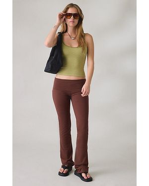 Out From Under Bec Foldover Slim Flare Pants - Brown