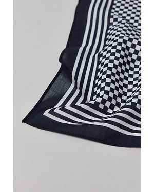 Urban Outfitters Checkered Pattern Cotton Bandana - Black