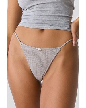 Out From Under Perfect Pointelle Thong - Gray