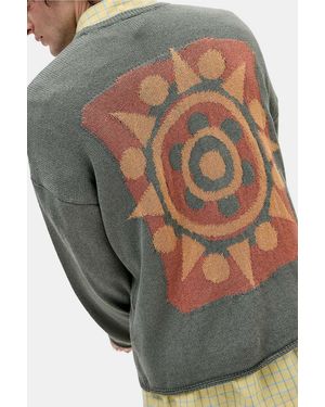 Ayker Green Graphic Knit Jumper - Grey